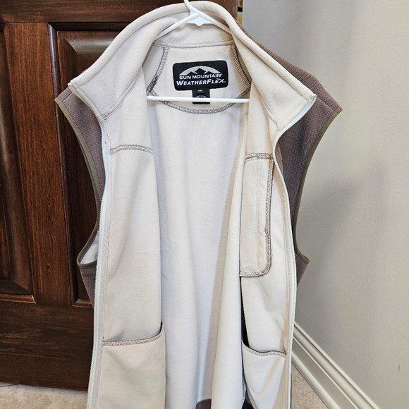 Sun Mountain Men's Weatherflex Ribbed Vest, Khaki/Tan/White, Sz XXL - Picture 15 of 16